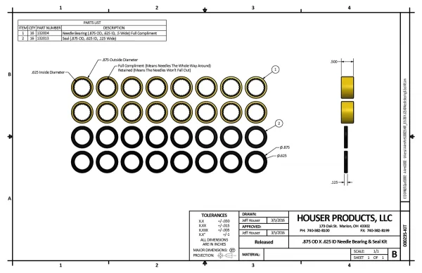 Needle Bearing and Seal Kit